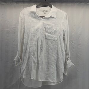 Anne Klein Textured White Men's Casual Shirt